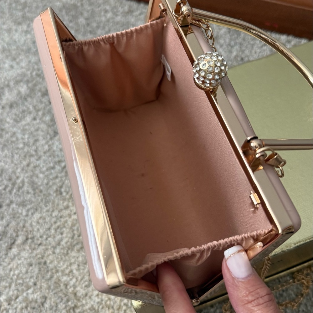 Elegant Rose Gold and Tan Women's Handbag - Picture 7 of 9